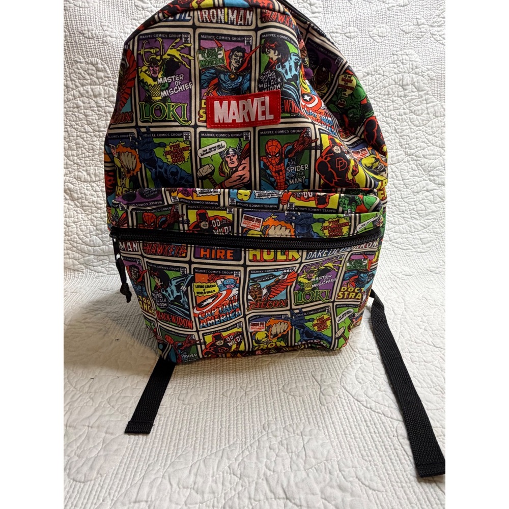 Marvel Comics All Over Print Backpack Vintage Comic Book Cover Art Multi Color